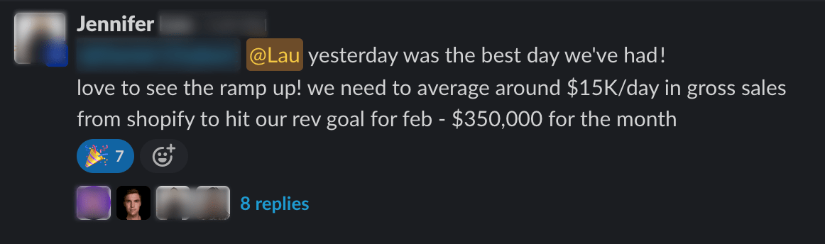 Jennifer Slack Comment - Best Day